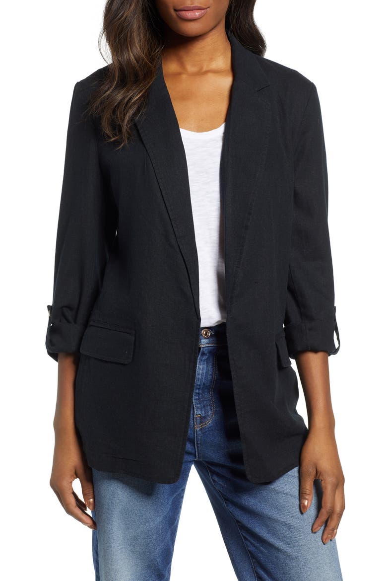 Boyfriend Blazer, Main, color, BLACK