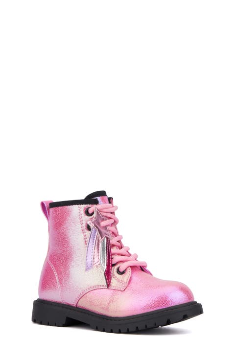 Kids' Crystal Sky Metallic Combat Boot (Toddler & Walker)