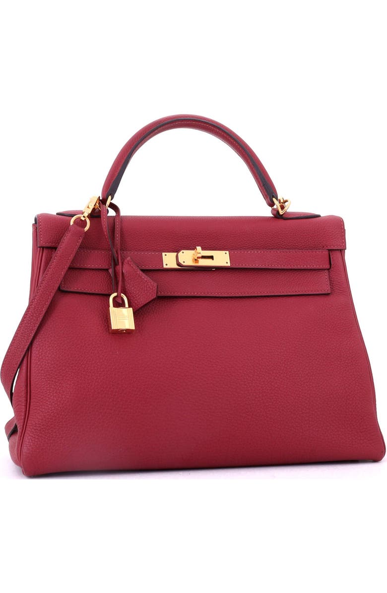 Pre-Owned Hermes Kelly Handbag Red Togo with Gold Hardware 32, Alternate, color, Rouge Grenat