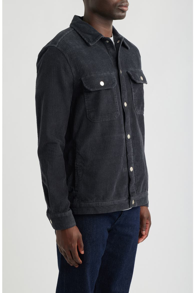 Corduroy Snap-Up Shirt, Alternate, color, PHANTOM