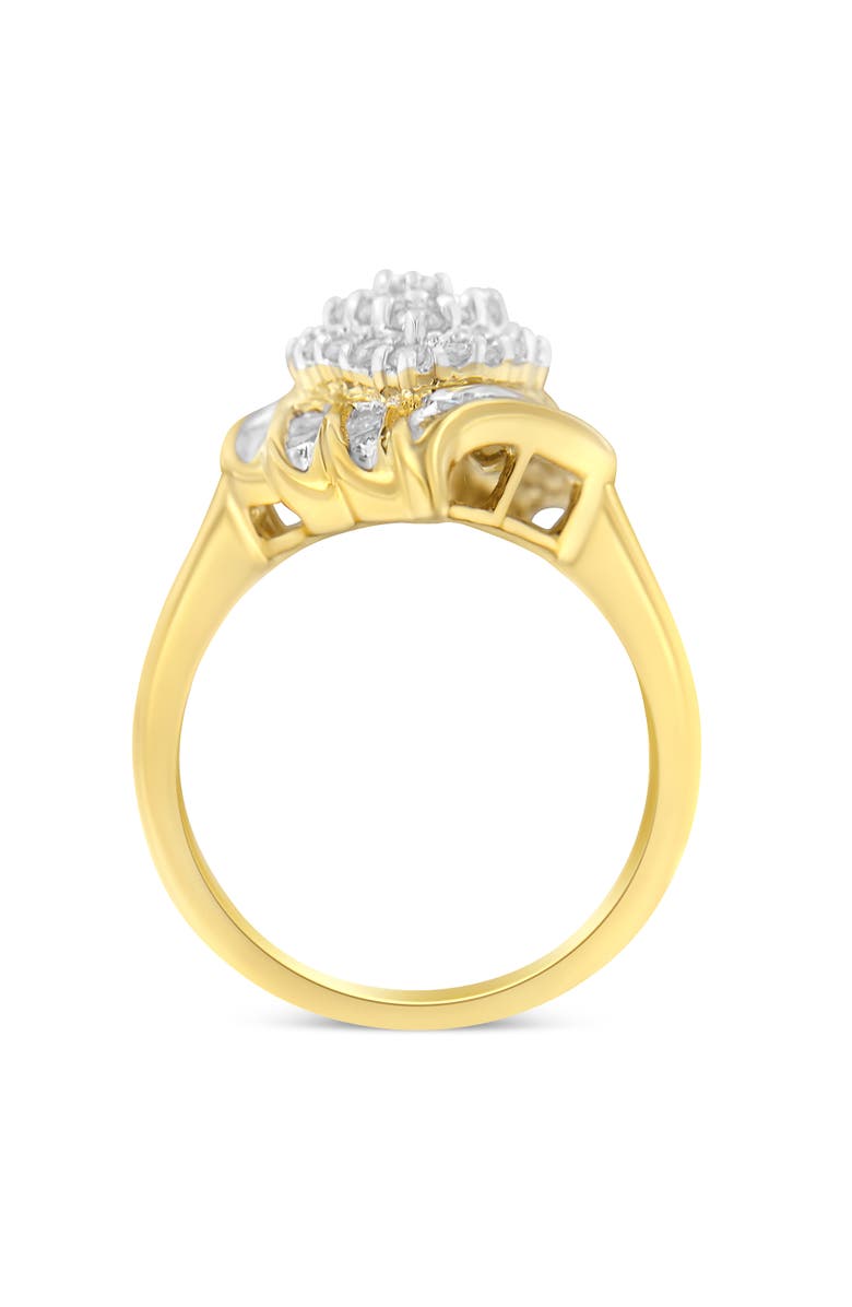 Haus of Brilliance 10K Yellow Gold Plated Silver 3/4 Cttw Diamond Cocktail Ring, Alternate, color, Yellow Gold Over Silver