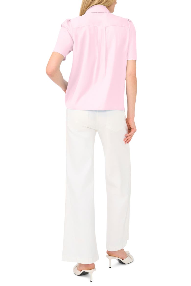 Puff Sleeve Button-Up Top, Alternate, color, BALLERINA