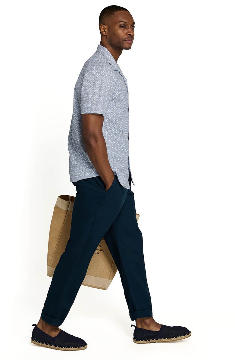 Brooklyn Brigade Diamond Gem Short Sleeve Seersucker Camp Shirt, Alternate, color, Grey