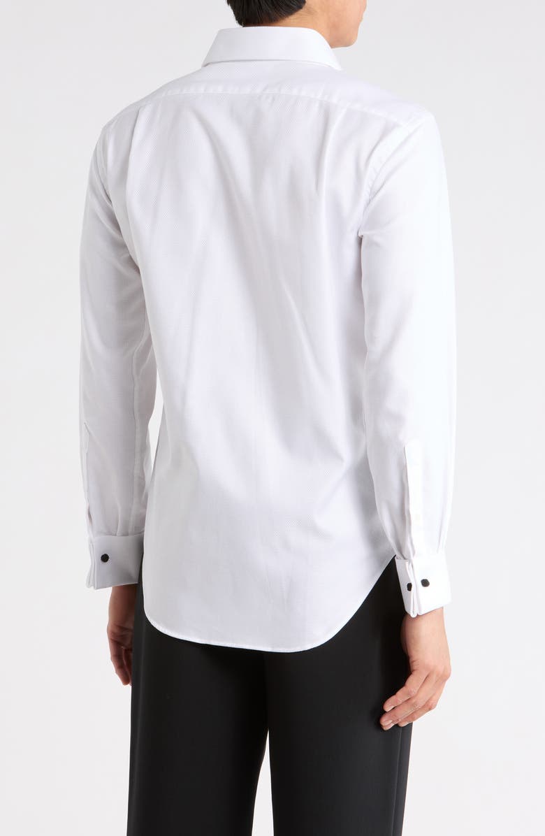 Lorenzo Uomo Cotton Tuxedo Trim Fit Dress Shirt, Alternate, color, White
