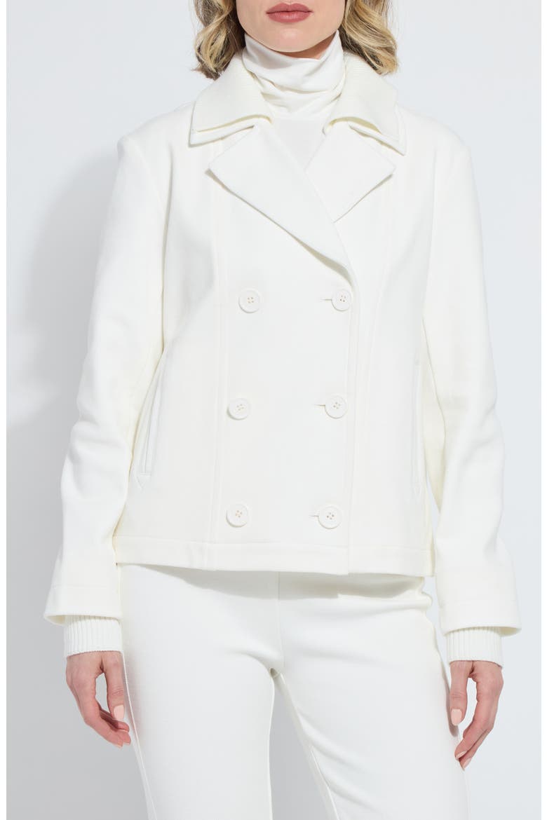 Maude Crop Peacoat, Main, color, SNOW WHITE