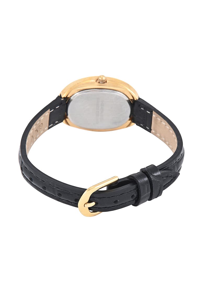 Vintage Petite Oval Leather Strap Watch- 30x22MM, Alternate, color, Black