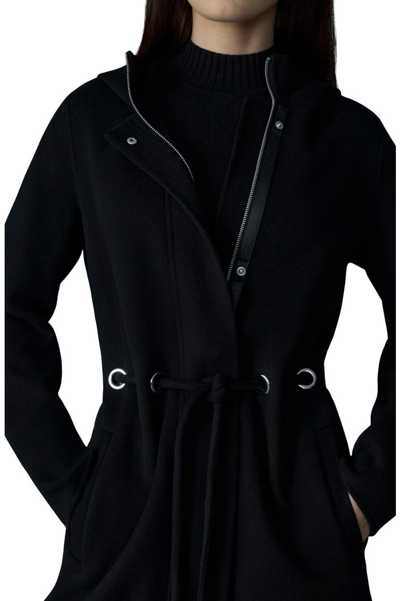 Blithe Handmade Wool Double Face Hooded Coat, Alternate, color, BLACK