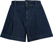 PAIGE Camille Pleated Denim Shorts
