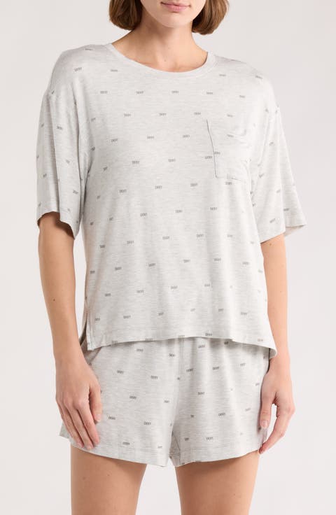 Logo Print T-Shirt & Boxer Pajamas