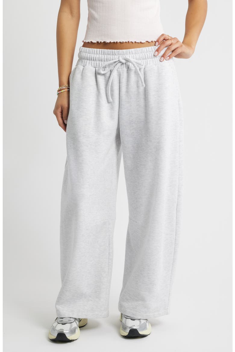 Barrel Leg Fleece Sweatpants, Main, color, GREY FOG HEATHER