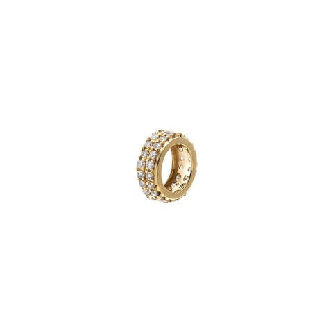 Diamond Double Row Rondelle Charm 14K