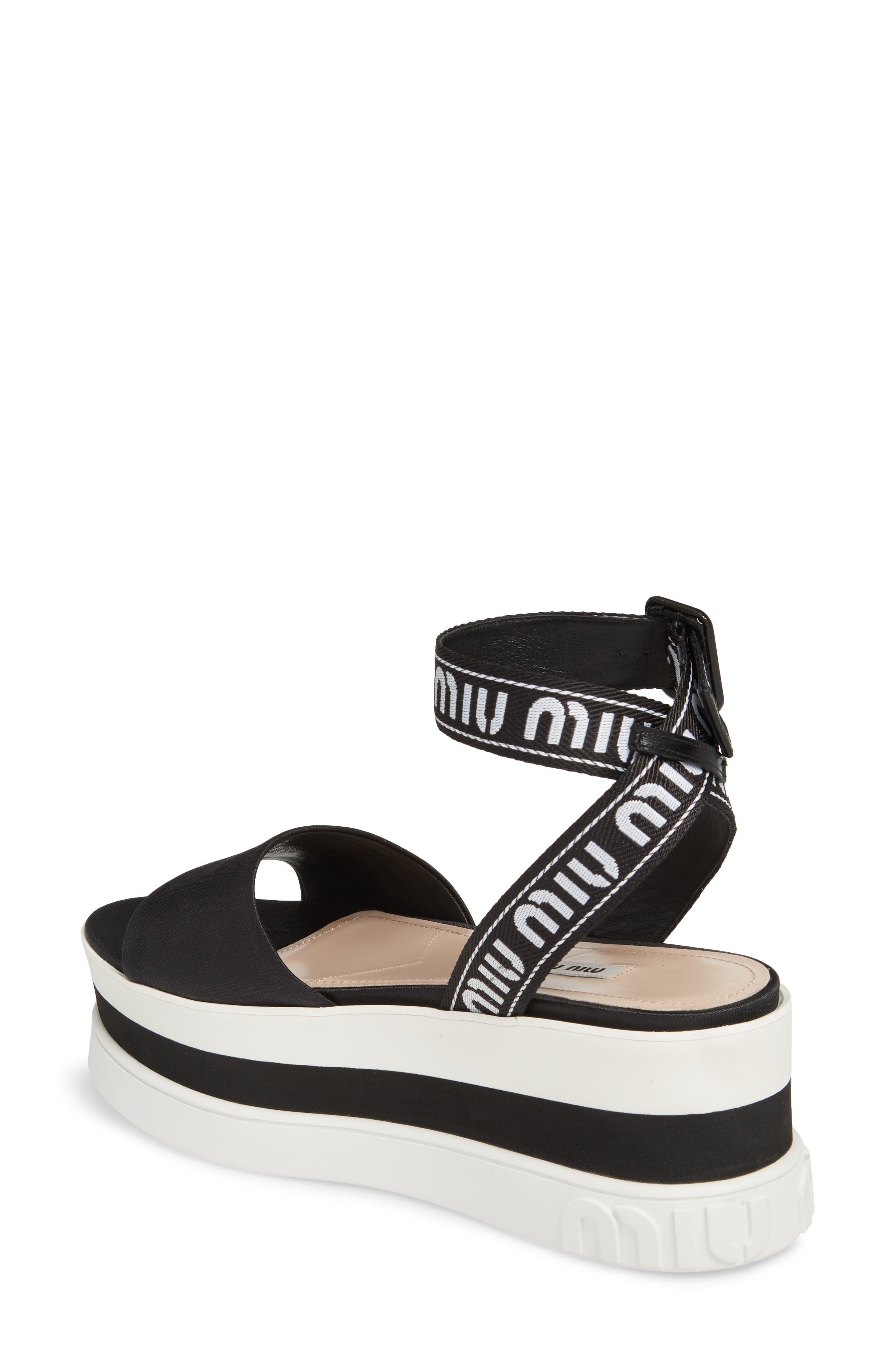 Miu Miu Flatform Logo Sandal, Alternate, color, 