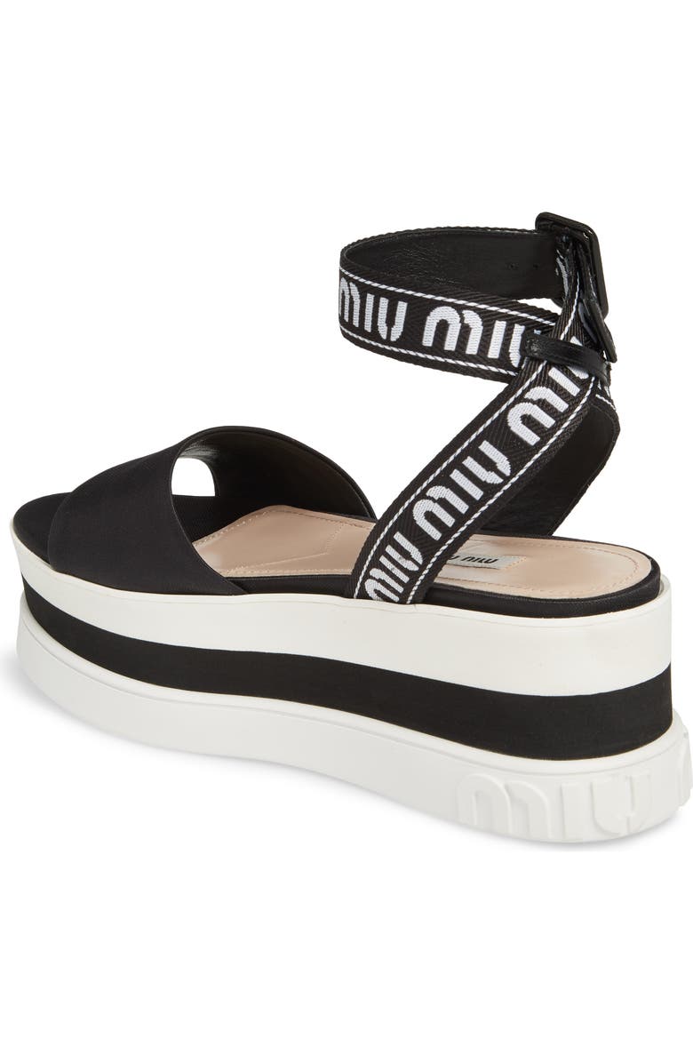 Miu Miu Flatform Logo Sandal, Alternate, color,