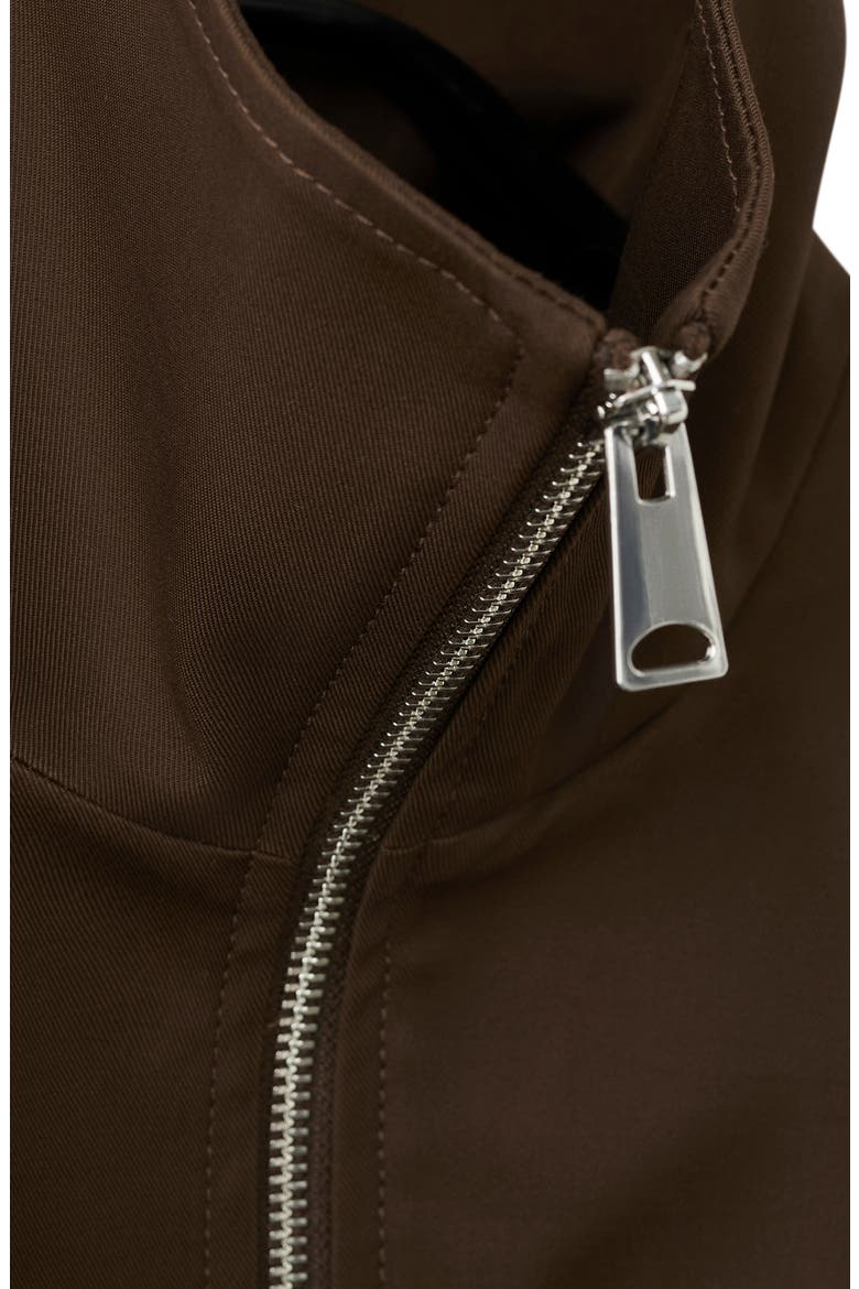 Oversize Stand Collar Jacket, Alternate, color, CHOCOLATE