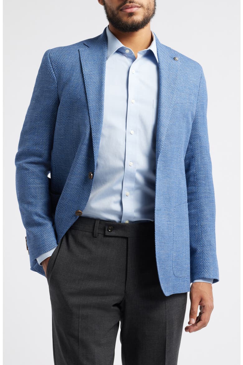 Hampton Textured Cotton & Linen Blend Sport Coat, Main, color, BLUE