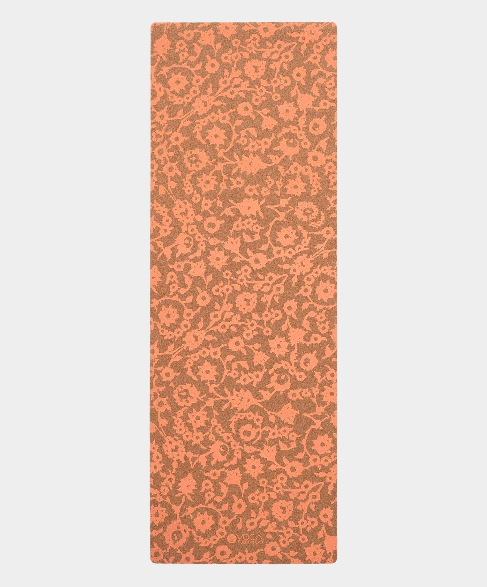 Yoga Design Lab Cork Yoga Mat 5.5mm in Floral Batik Coral 