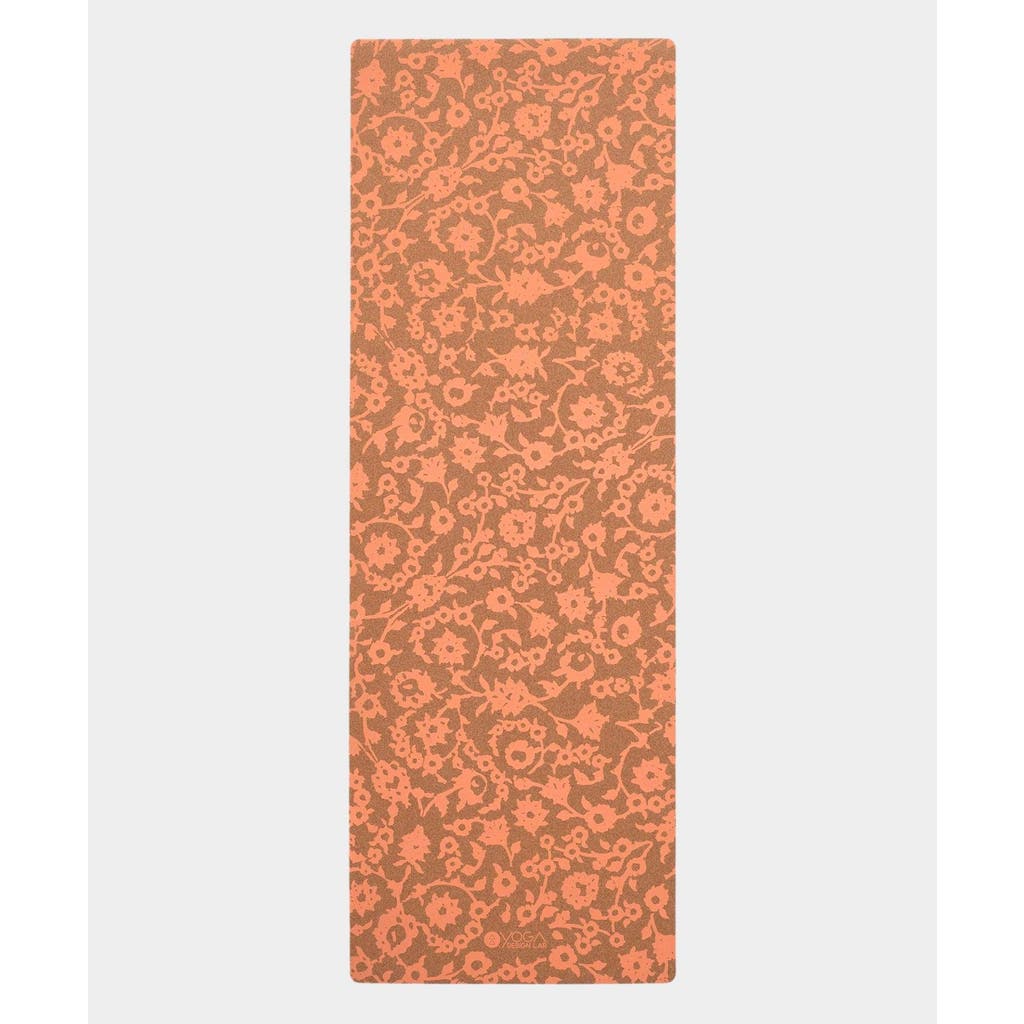 Yoga Design Lab Cork Yoga Mat 5.5mm in Floral Batik Coral