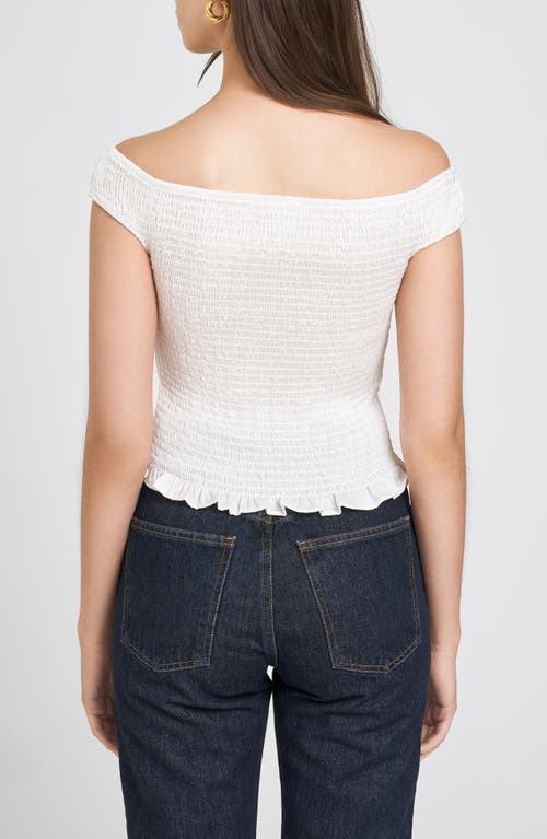 WAYF WAYF KIERAN SMOCKED OFF THE SHOULDER TOP 