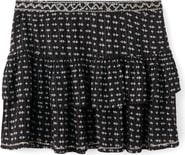 MANGO TEEN Print Sequin Layered Ruffle Miniskirt