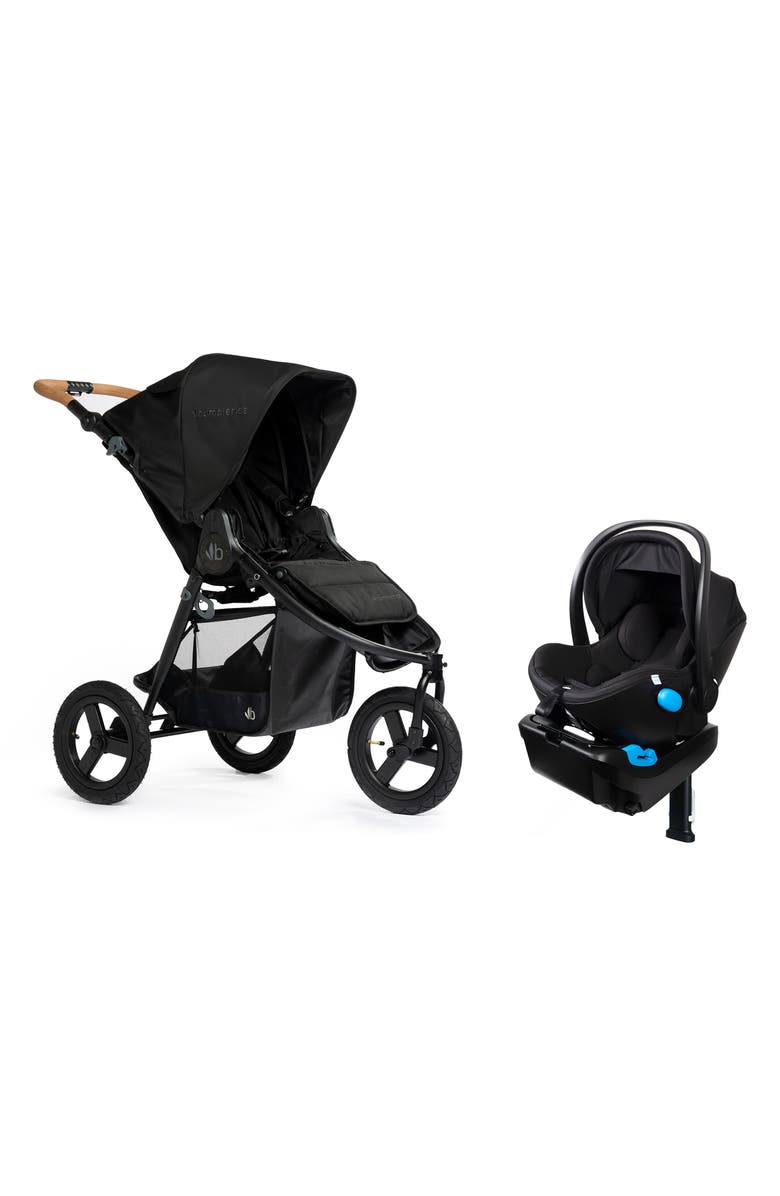 Bumbleride Indie Stroller & Clek Liing Railroad Ziip Travel System Car Seat Set, Main, color, Black
