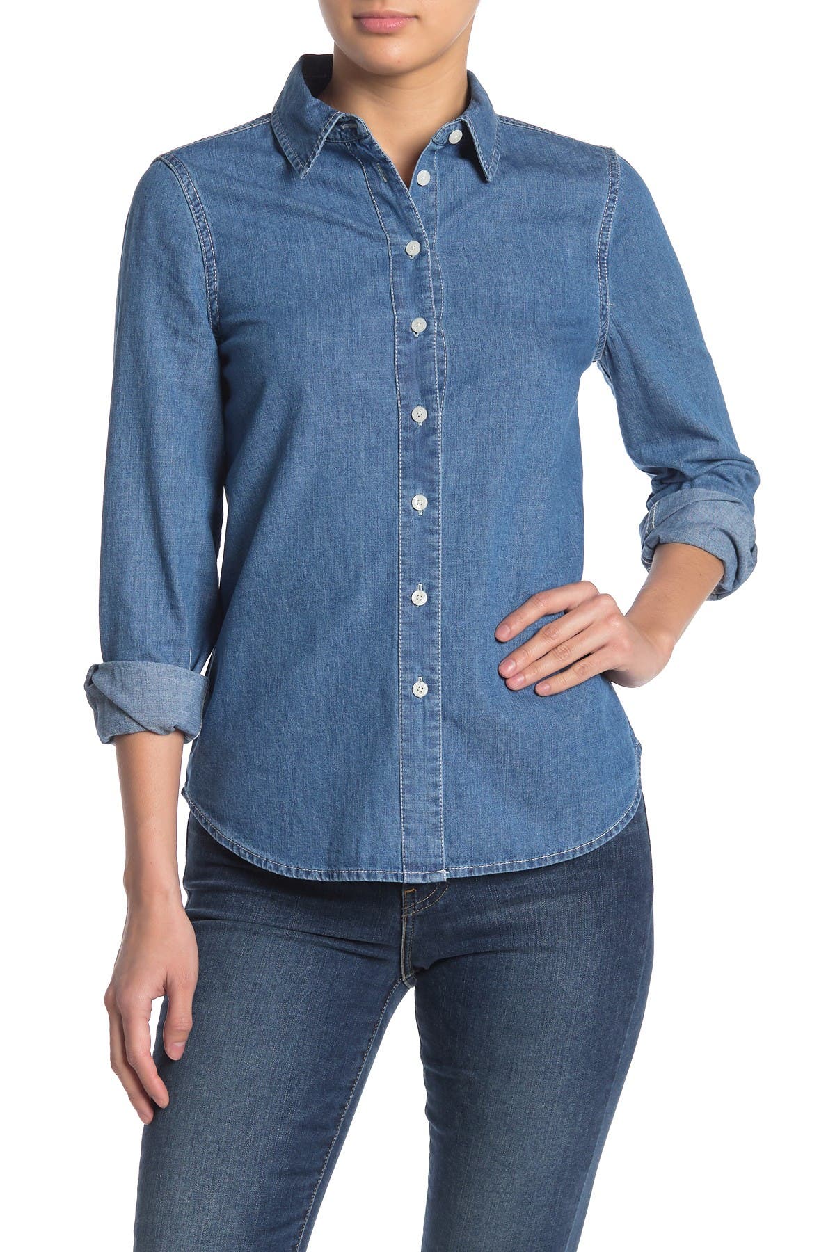 Draper James Faith Embroidered Chambray Shirt (Women) | Nordstromrack