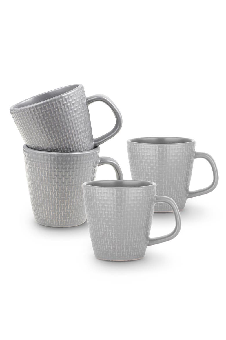 Abigael Stoneware 4-Piece Mug Set, Main, color, Gray