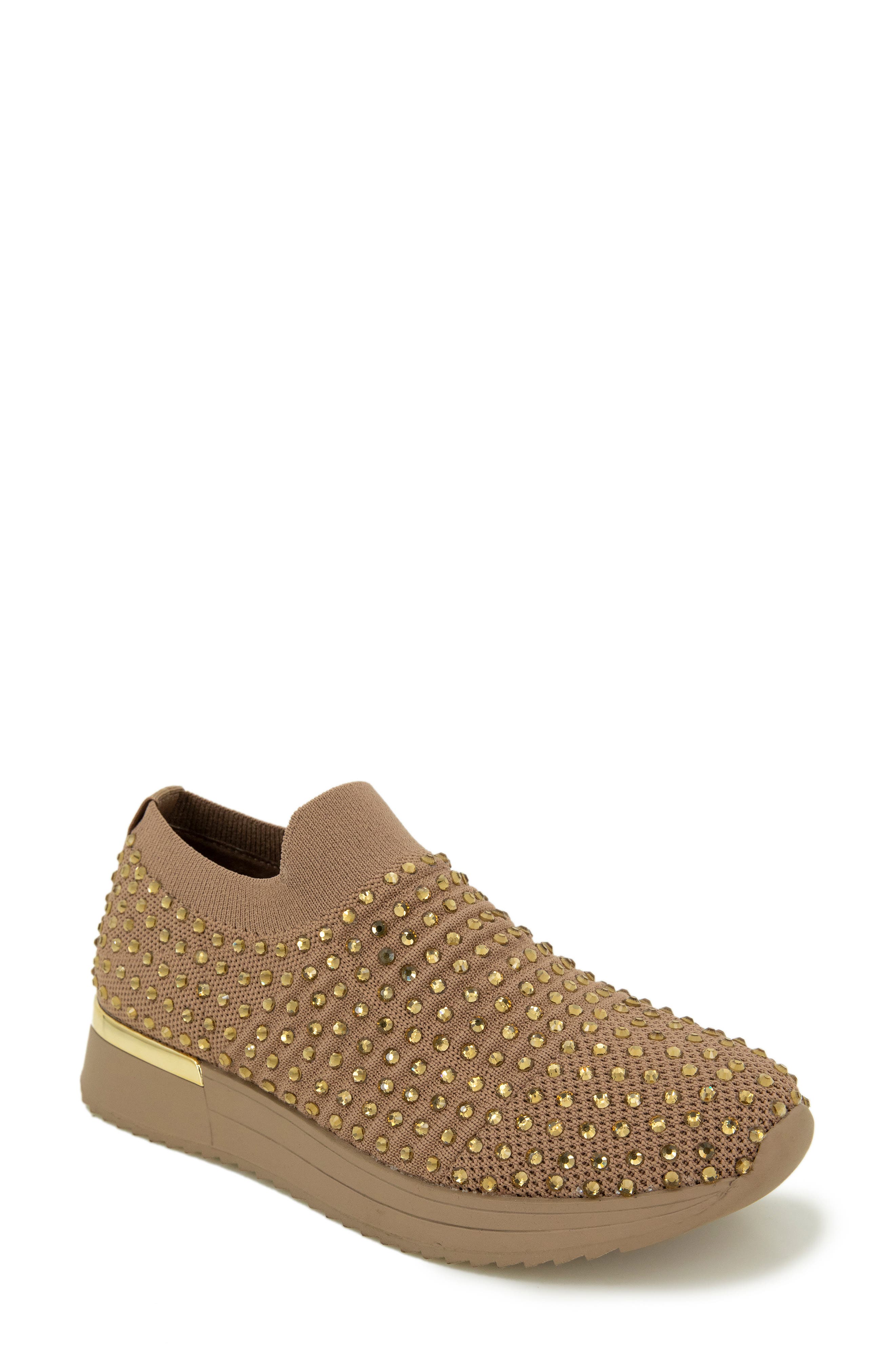 REACTION KENNETH COLE Cameron Embellished Jewel Platform Sneaker, Main, color, CASHEW