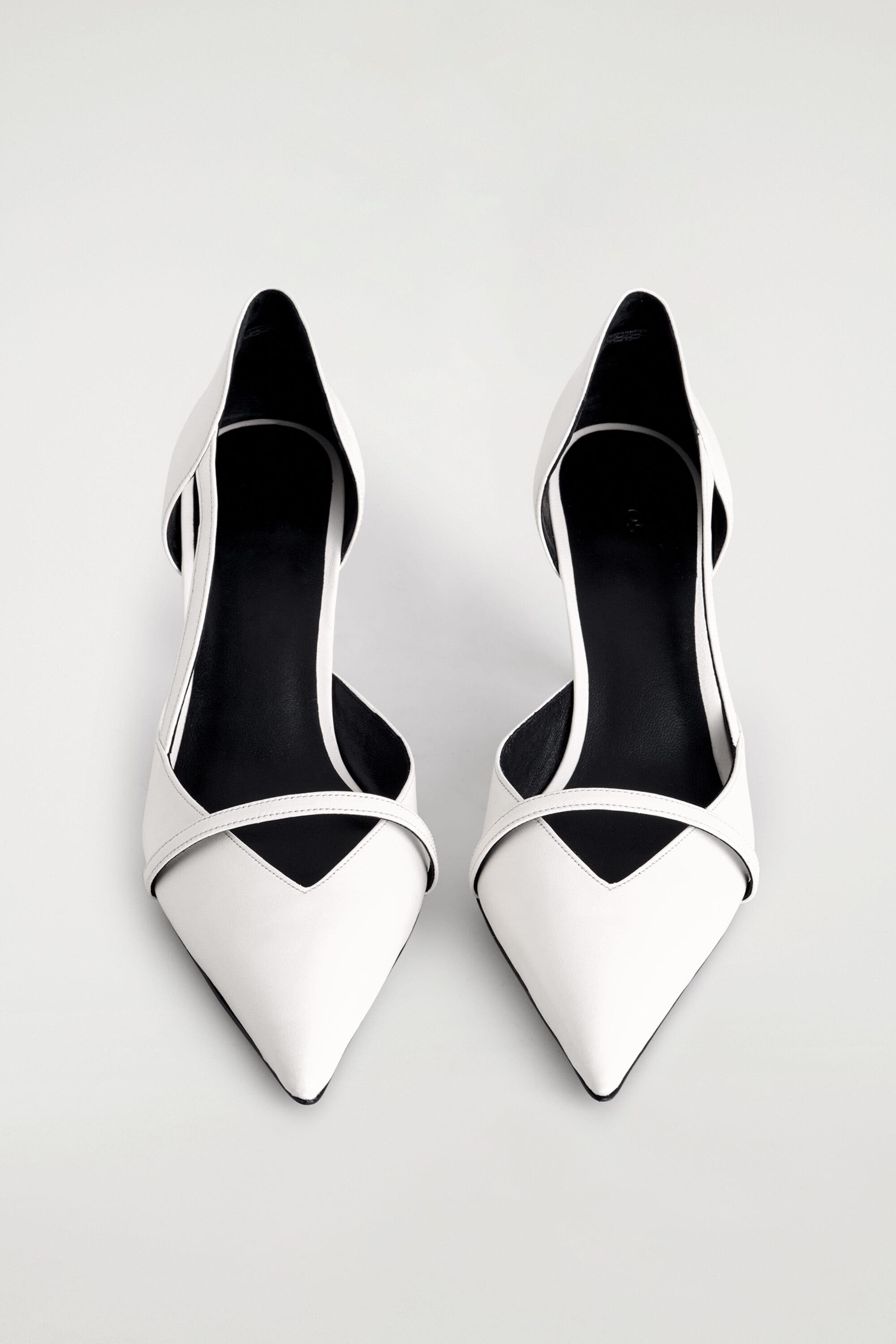 Strap-detail Leather Pumps, Alternate, color, WHITE