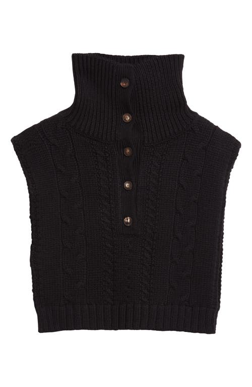 Lafayette 148 New York Cable Knit Merino Wool & Cashmere Sweater Dickey In Black