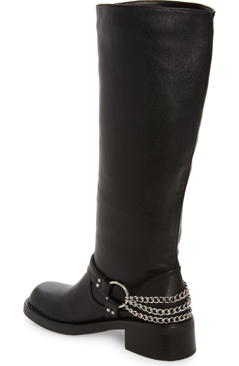 AZALEA WANG Gardner Chain Detail Engineer Boot, Alternate, color, Black