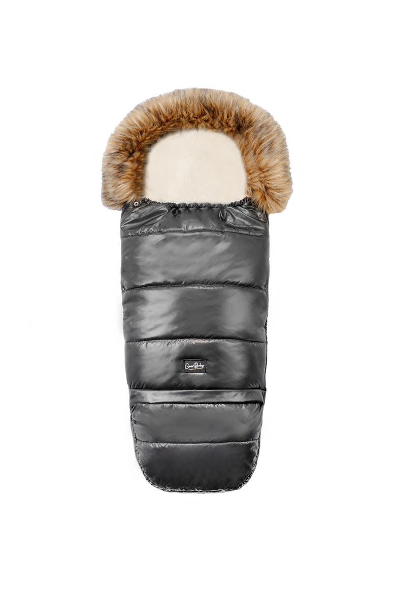 Premium Wool Adjustable Footmuff, Main, color, Beige Wool in Pastel Black