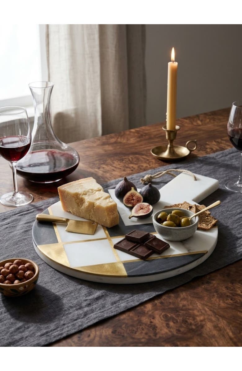 GAURI KOHLI Campania Marble Cheese Board, Alternate, color, White