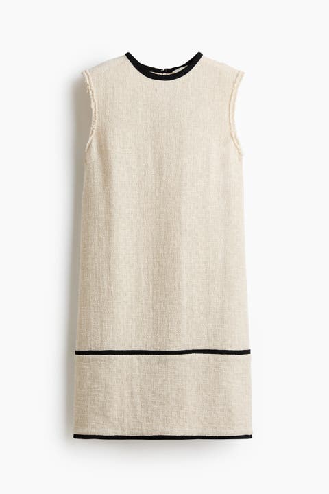 Linen-blend Shift Dress