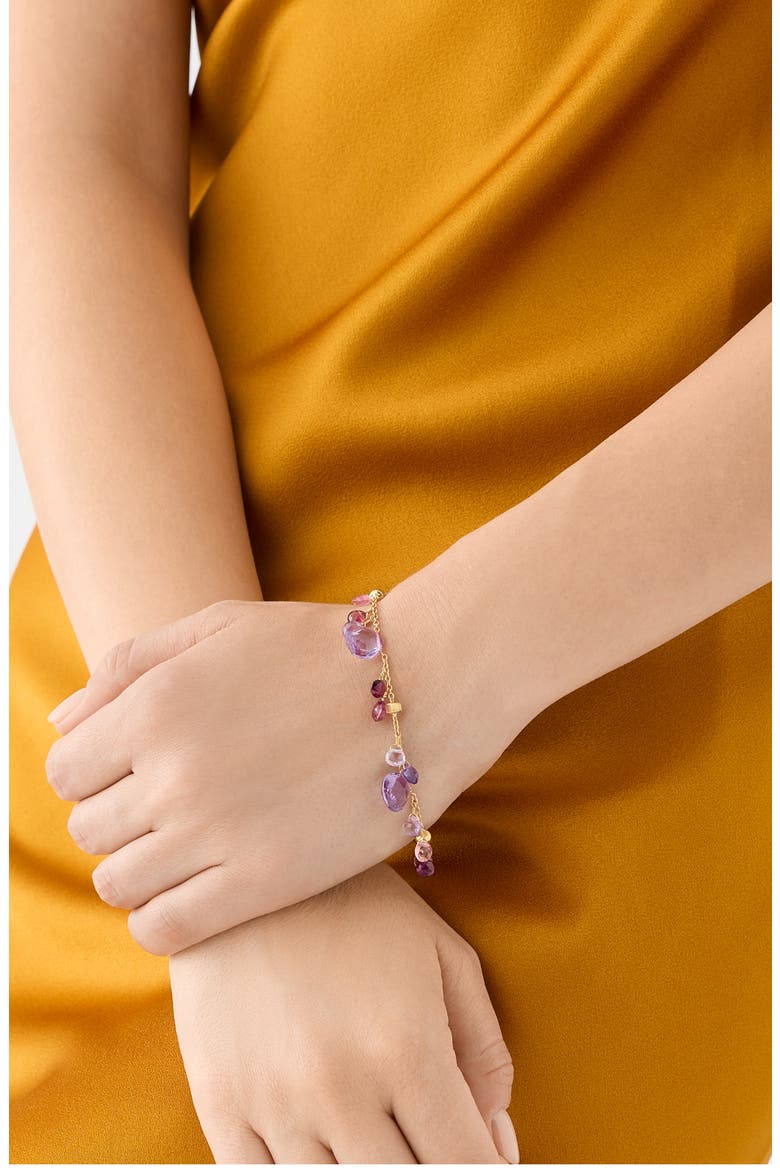 Paradise 18K Gold Semiprecious Stone Charm Bracelet, Alternate, color, 18K GOLD