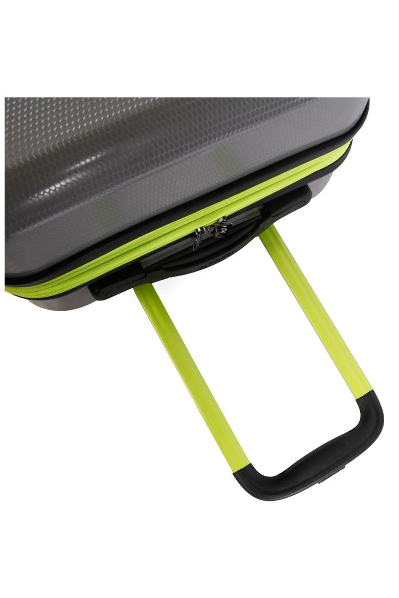 Looper 21" Hardshell Spinner Suitcase, Alternate, color, LIGHT GREY / NEON