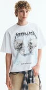 H&M Oversized Printed Raw-edge Cotton T-shirt