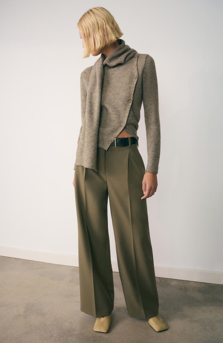 MANGO Asymmetric Scarf Neck Cardigan, Alternate, color, 