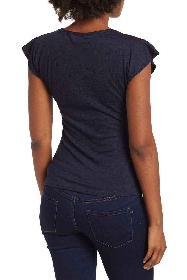 Center Shirred Short Sleeve T-Shirt, Alternate, color, NAVY