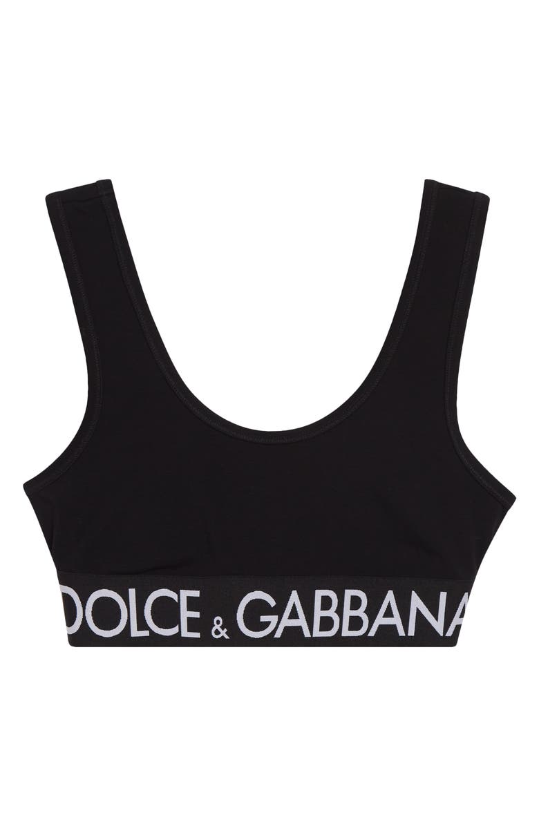 Dolce&Gabbana Logo Band Jersey Sports Bra, Alternate, color, 