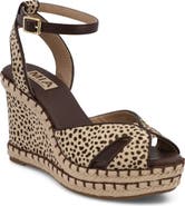 MIA Limited Edition Mallorca Ankle Strap Espadrille Genuine Calf Hair Platform Wedge Sandal