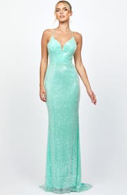 Bariano Indyana Sequin Strappy Back Maxi