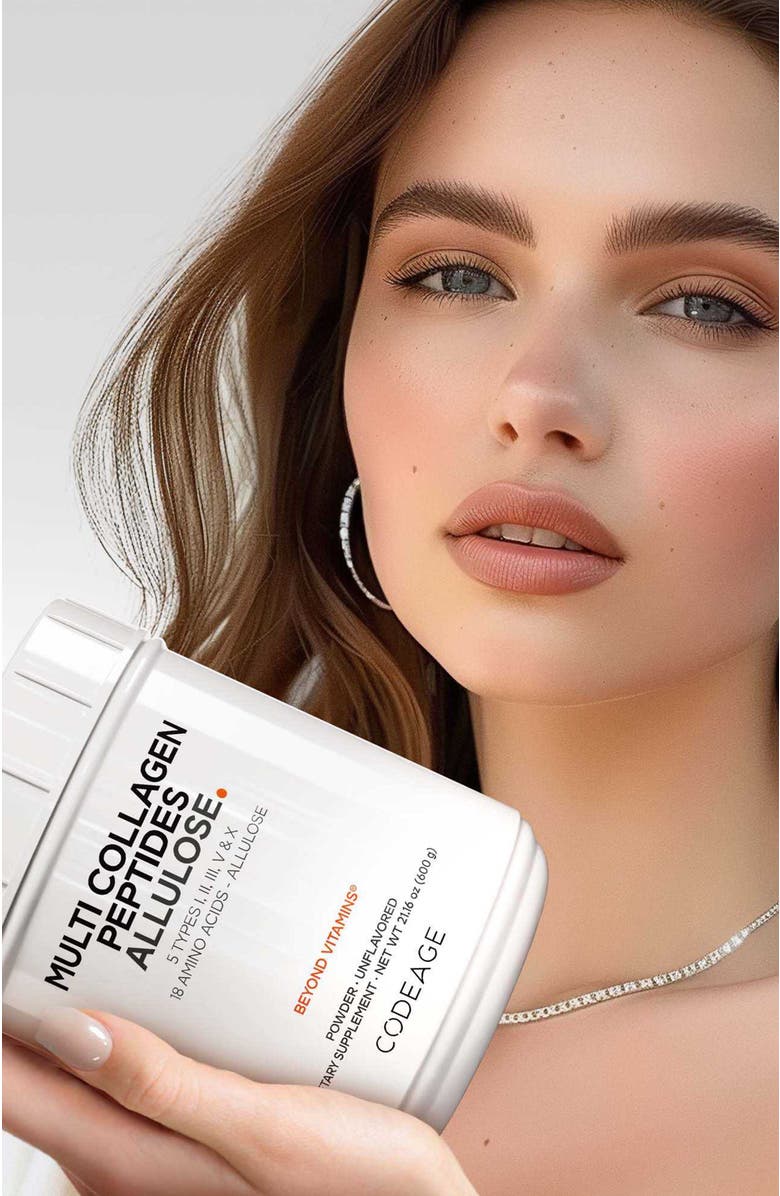 Codeage Multi Collagen Peptides + Allulose Unflavored, Alternate, color, White
