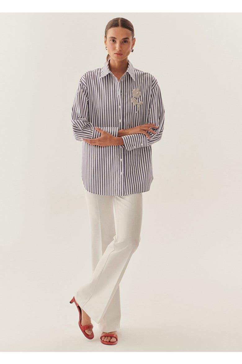 Daniela Poplin Shirt, Alternate, color, NAVY