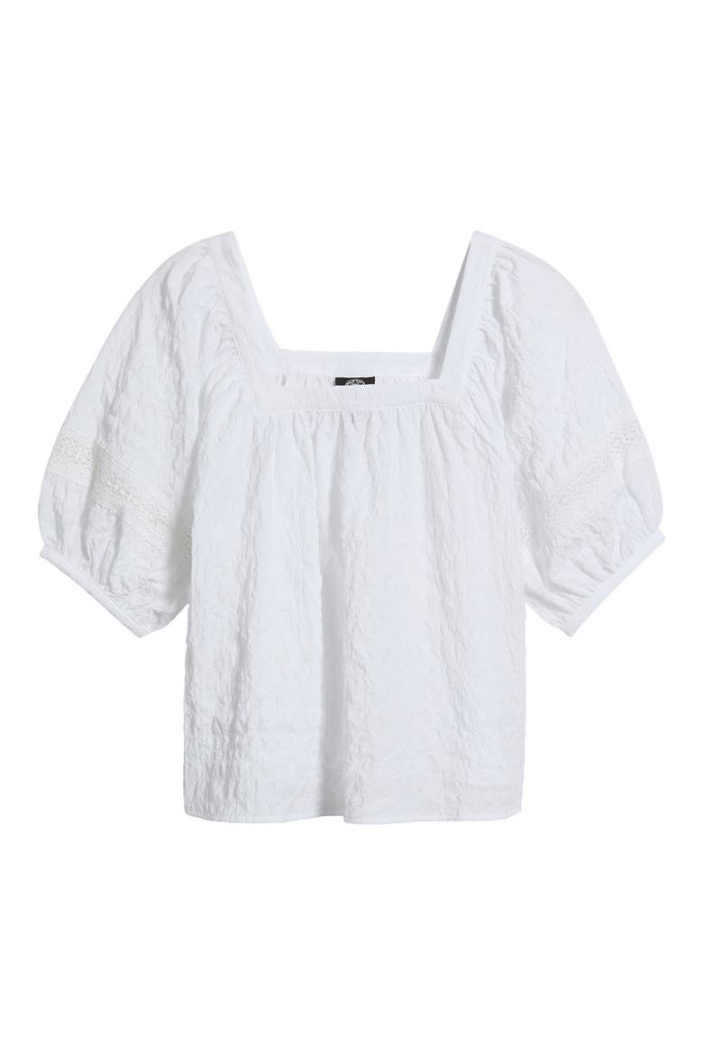 Lace Trim Top, Alternate, color, WHITE