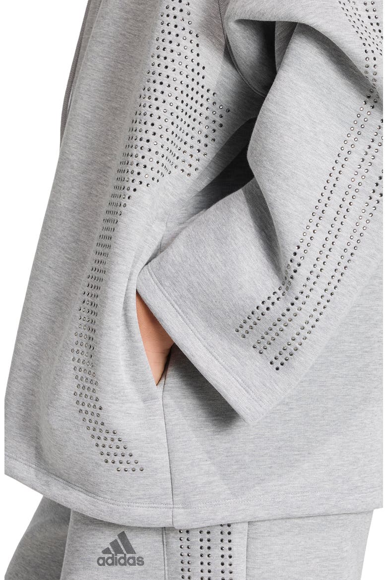 Teamgeist Rhinestone Full Zip Hoodie, Alternate, color, MEDIUM GREY HEATHER/