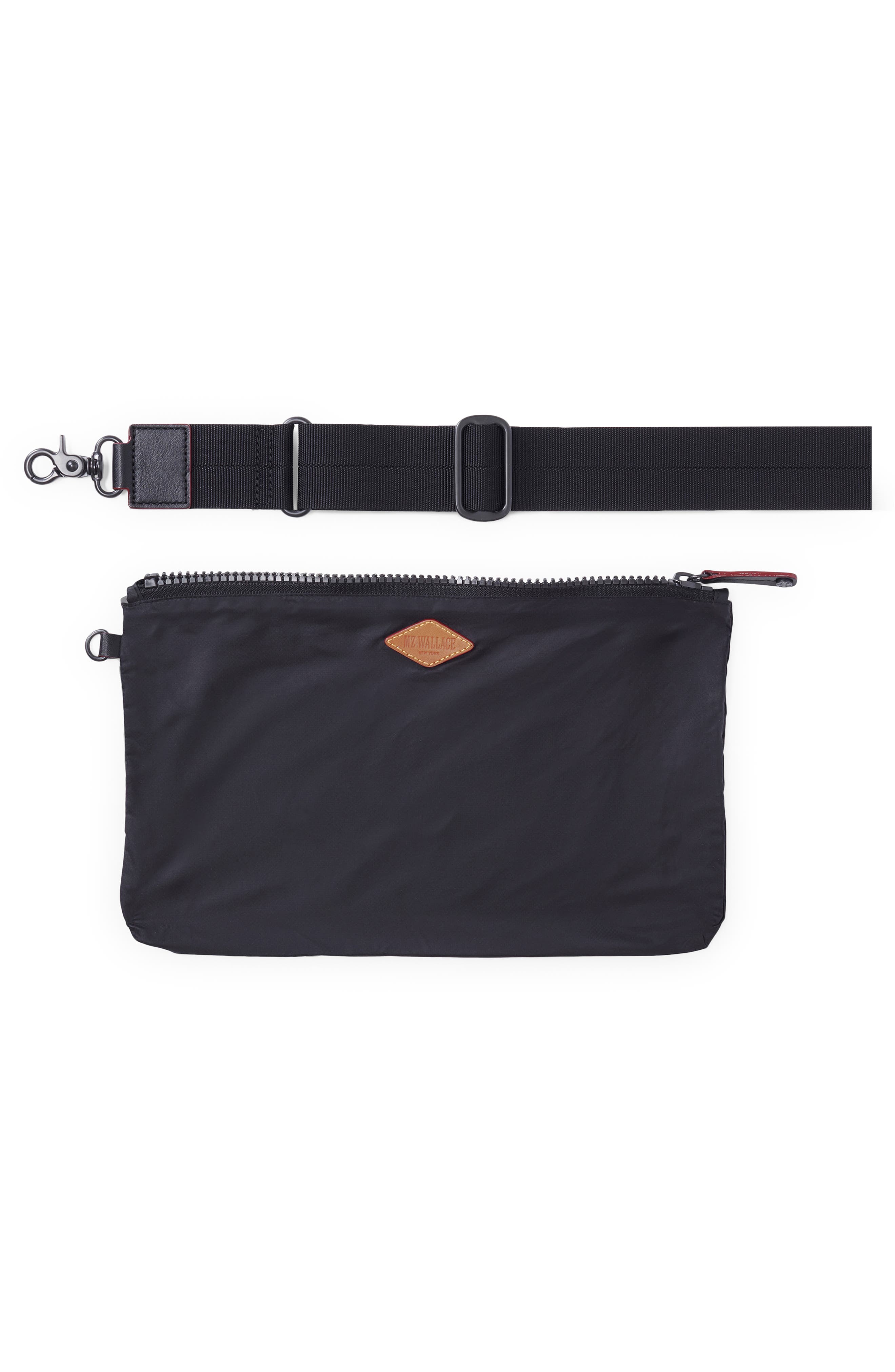 MZ Wallace Nik Quilted Water Resistant Nyon Travel Bag, Alternate, color, Black