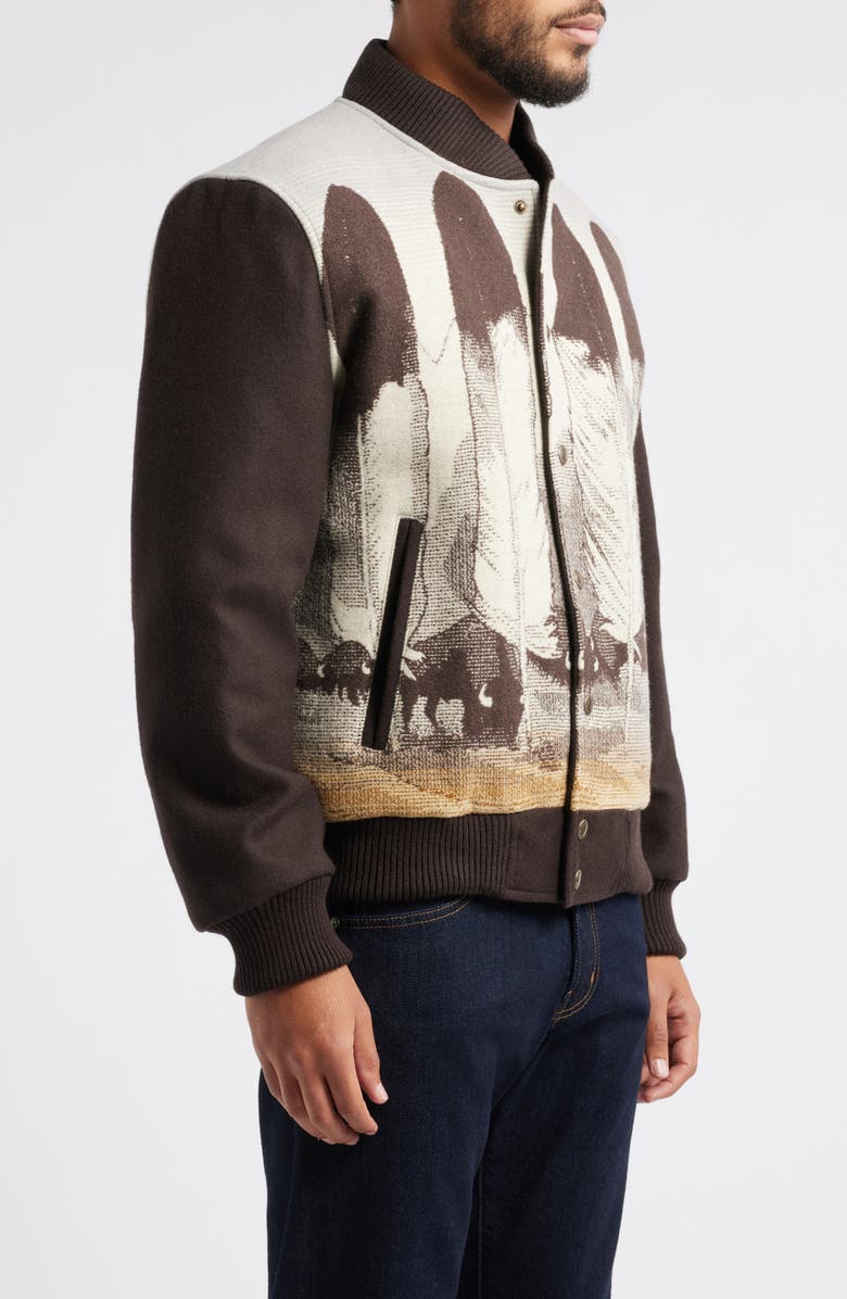 Pendleton Gorge Wool Blend Insulated Bomber Jacket, Alternate, color,