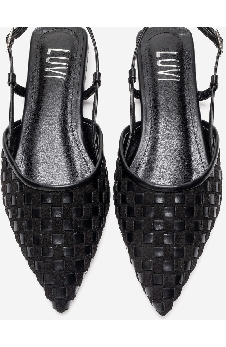 Prologue Shoes Chanda Pointed Toe Woven Sandal, Alternate, color, Black