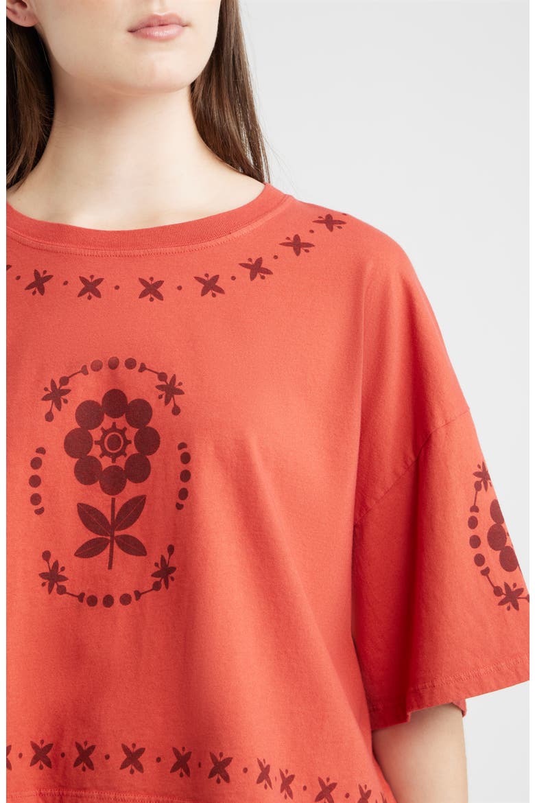 Vintage Floral Cropped Graphic T-Shirt, Alternate, color, CHILI