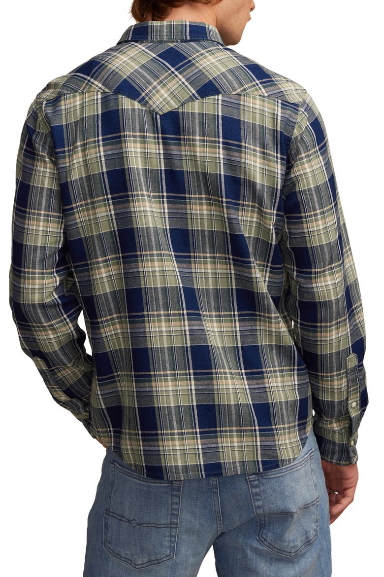 Plaid Snap-Up Western Shirt, Alternate, color, GREEN MULTI
